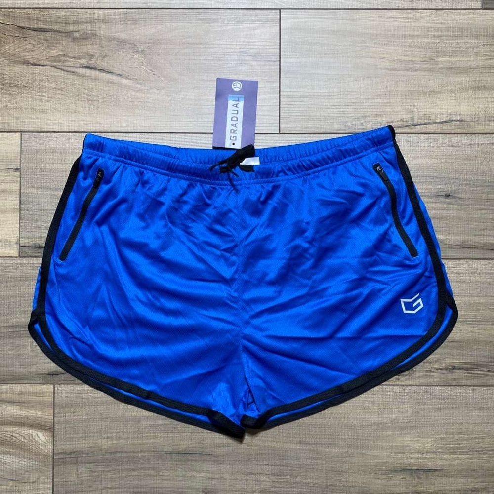 Gradual Mens Built In Brief Athletic Shorts Size XXL Blue And Black‎